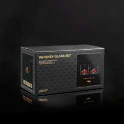 Σετ ποτηριών ουίσκι LIITON 1006970 Denali, 230 ml, 2 τεμάχια, Παχιά τοιχώματα, 3D βάση σε σχήμα του βουνού Denali, Διαφανές