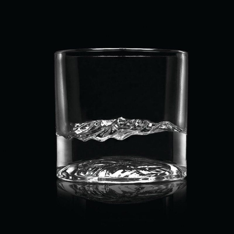 Σετ ποτηριών ουίσκι LIITON 1009931 Smoky Mountain, 230 ml, 2 τεμάχια, Παχιά τοιχώματα, 3D βάση με σχήμα βουνού Great Smoky, Διαφανές