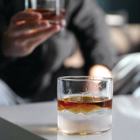 Σετ ποτηριών ουίσκι LIITON 1009931 Smoky Mountain, 230 ml, 2 τεμάχια, Παχιά τοιχώματα, 3D βάση με σχήμα βουνού Great Smoky, Διαφανές