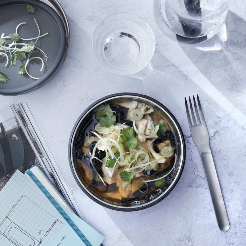 Γυάλινη θήκη για μεσημεριανό Black+Blum GR-LB-L015, 0,75 l, συμβατή με φούρνο μικροκυμάτων και πλυντήριο πιάτων, χωρίς BPA, σκούρο γκρι