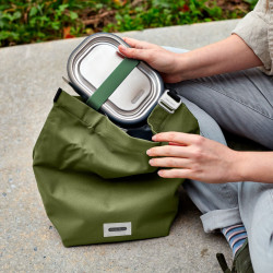 Θερμός σάκος για μεσημεριανό Black+Blum LBB019, 6,7 λίτρα, 33,5 × 15,5 × 31 cm, Αδιάβροχος, Τυλίγεται, Ιμάντας μεταφοράς, Χωρίς BPA, Πράσινος