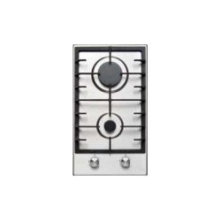 Εντοιχισμένη εστία αερίου Finlux FX 320SIX, 3000 W, δύο καυστήρες αερίου, 500 °C, σχάρα από χυτοσίδηρο, ανοξείδωτο ατσάλι