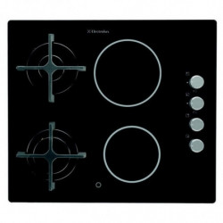 Εντοιχισμένη εστία Electrolux EGE6172NOK, 7600 W, Αέριο και ηλεκτρικό ρεύμα, Ηλεκτρονική ανάφλεξη, Ένδειξη υπολειπόμενης θερμότητας, Μαύρο