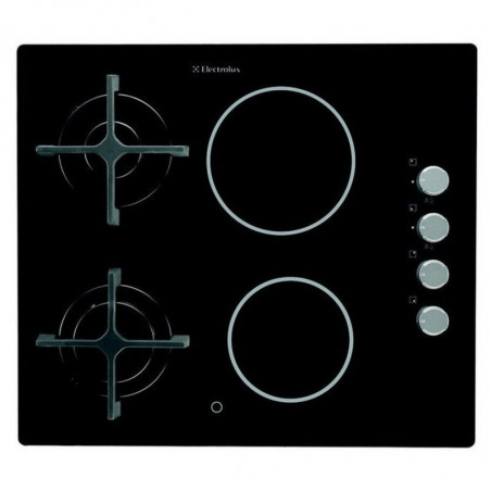 Εντοιχισμένη εστία Electrolux EGE6172NOK, 7600 W, Αέριο και ηλεκτρικό ρεύμα, Ηλεκτρονική ανάφλεξη, Ένδειξη υπολειπόμενης θερμότητας, Μαύρο