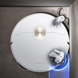 Ρομποτική σκούπα Dreame X40 Ultra Complete RLX63CE-2, 12.000 Pa, 180 λεπτά, 3,2 λίτρα, κάμερα AI RGB, Wi-Fi, Στεγνό/υγρό, OmniDirt, Αυτοκαθαρισμός σφουγγαρίστρας στους 70°C, Αυτόματη σταθμός εκκένωσης, Λευκό