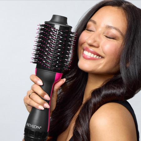 Ηλεκτρική βούρτσα για χτένισμα και στέγνωμα REVLON Pro Collection RVDR5222, 800 W, 3 επίπεδα θερμότητας, 2 ταχύτητες, κεραμική επίστρωση, ιονισμός, κρύα άκρη, μαύρο/ροζ