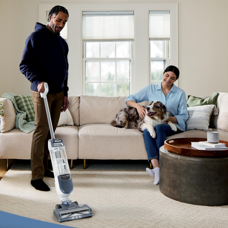 Κάθετη ηλεκτρική σκούπα Shark Freestyle Max SV2002, 30 W, 0,7 λίτρα, 20 λεπτά, 2 ταχύτητες, 2 επίπεδα ισχύος, φώτα LED, σταθμός φόρτισης, μπλε