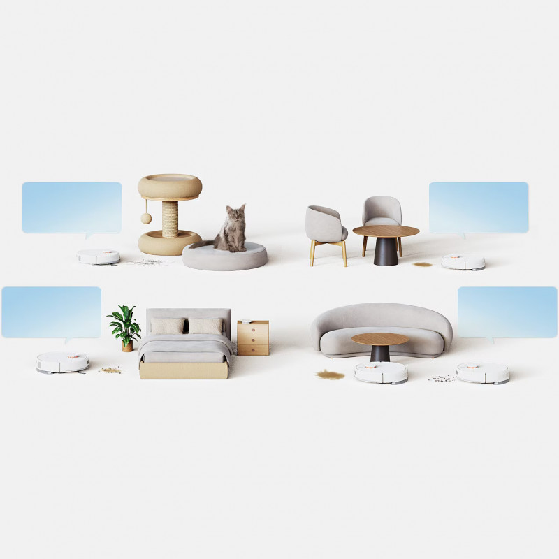 Ρομποτική σκούπα Xiaomi BHR07XBEU H40, 10000 Pa, 180 λεπτά, 4 λίτρα, Αυτόματη βάση φόρτισης, Πλοήγηση LDS, Αποφυγή εμποδίων, Εφαρμογή για κινητά, Λευκό