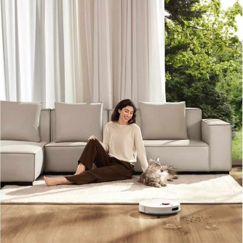 Ρομποτική σκούπα Xiaomi BHR07XBEU H40, 10000 Pa, 180 λεπτά, 4 λίτρα, Αυτόματη βάση φόρτισης, Πλοήγηση LDS, Αποφυγή εμποδίων, Εφαρμογή για κινητά, Λευκό