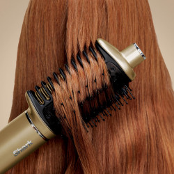 Σίδερο μαλλιών και πιστολάκι 5 σε 1 Shark Glam Multistyler HD6052SEU, 1500 W, 3 ταχύτητες, 6 ρυθμίσεις θερμοκρασίας, 100-220 °C, κεραμικά στοιχεία, ιονισμός, αυτόματη τυλίξιμο Coanda, Gloss Lock, χρυσό