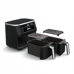 Φριτέζα διπλής ζώνης με ζεστό αέρα Ninja Foodi Dual Zone AF200EU, 2400 W, Ανεξάρτητες ζώνες μαγειρέματος, 7,6 λίτρα, 4 προγράμματα, 100-240 °C, Max Crisp, Sync, Μαύρο