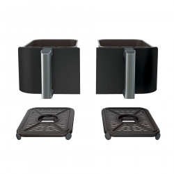 Φριτέζα διπλής ζώνης με ζεστό αέρα Ninja Foodi Dual Zone AF200EU, 2400 W, Ανεξάρτητες ζώνες μαγειρέματος, 7,6 λίτρα, 4 προγράμματα, 100-240 °C, Max Crisp, Sync, Μαύρο