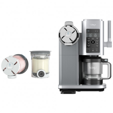 Μηχανή παγωτού 13-σε-1 Ninja CREAMi Scoop & Swirl™ NC701EU, 800 W, 13 προγράμματα, μοχλός 3 θέσεων για χωνάκια, CreamiFit, Creamify, 2 δοχεία 473 ml, δυνατότητα εξατομίκευσης, γκρι/μαύρο