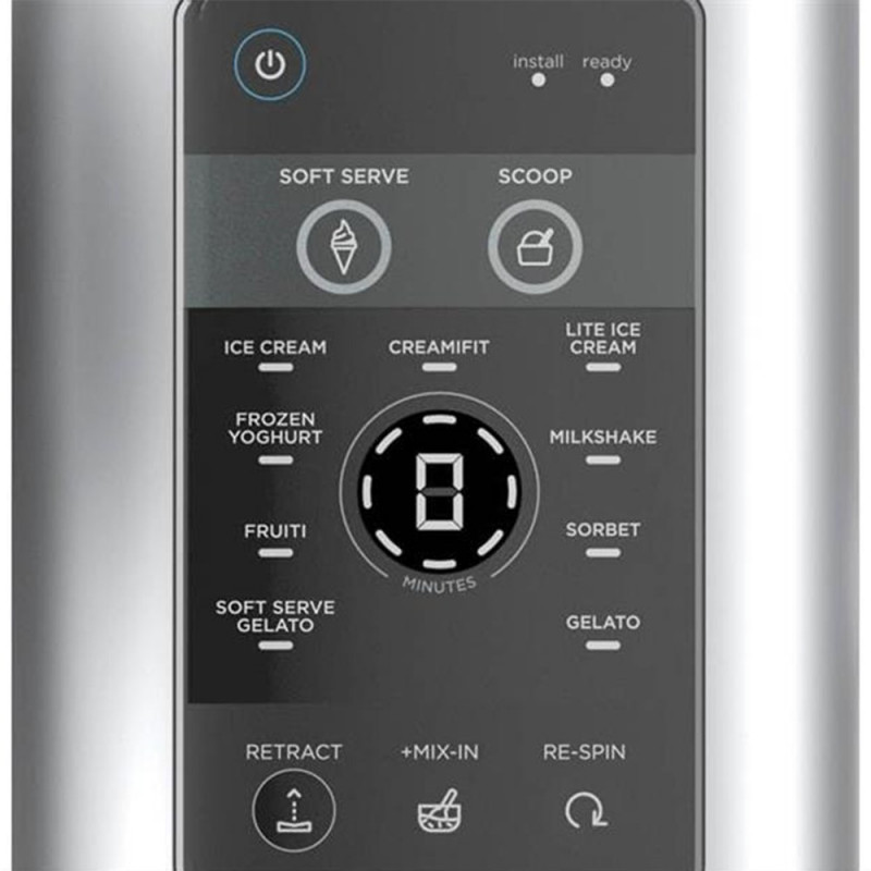 Μηχανή παγωτού 13-σε-1 Ninja CREAMi Scoop & Swirl™ NC701EU, 800 W, 13 προγράμματα, μοχλός 3 θέσεων για χωνάκια, CreamiFit, Creamify, 2 δοχεία 473 ml, δυνατότητα εξατομίκευσης, γκρι/μαύρο