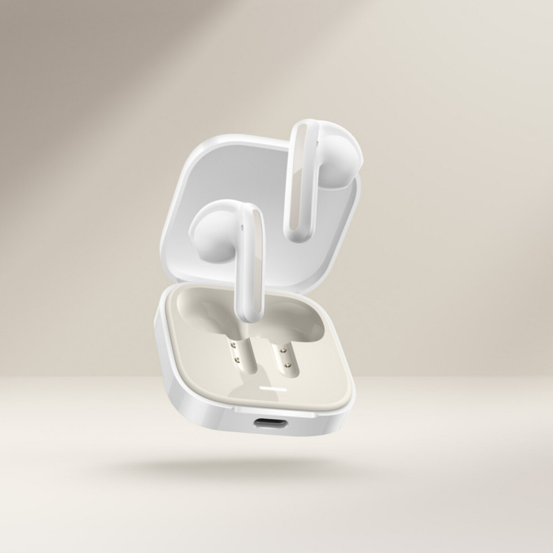 Ασύρματα ακουστικά Xiaomi Redmi Buds 6 Active BHR8391GL, 6 ώρες, 5 λειτουργίες, Έλεγχος μέσω αφής, Αντιθορυβική προστασία, Bluetooth 5.4, IPX4, Λευκό