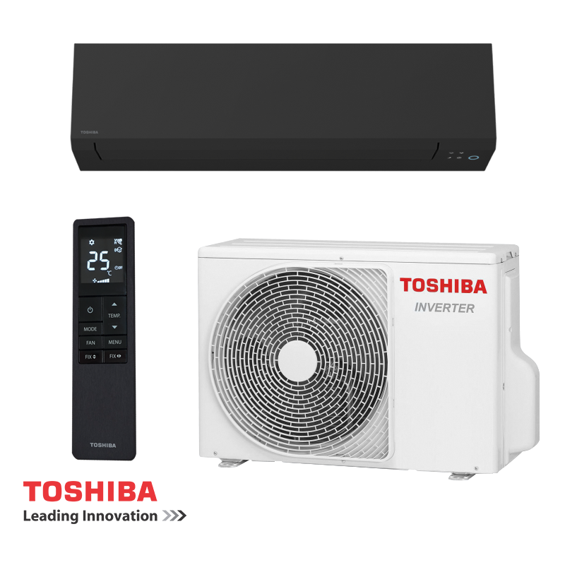 Κλιματιστικό με inverter Toshiba Shorai Edge RAS-B10G3KVSGB-E/RAS-10J2AVSG-E1, 10000 BTU, 20 τ.μ., A+++/A+++, αυτοκαθαρισμός Magic Coil, Wi-Fi, R-32, Μαύρο