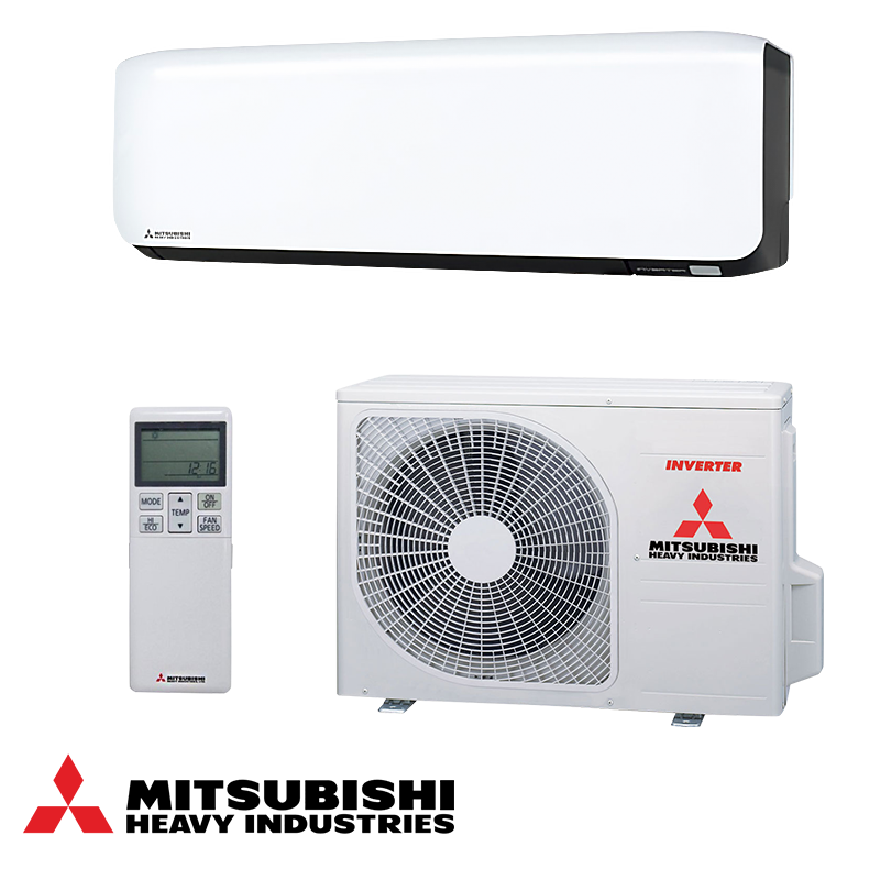 Κλιματιστικό με inverter Mitsubishi Heavy Industries SRK25ZS-WFB + SRC25ZS-W, 9000 BTU, 20 τ.μ., Α+++, Wi-Fi, R-32, Λευκό/Μαύρο