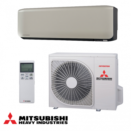 Κλιματιστικό με inverter Mitsubishi Heavy Industries SRK50ZS-WFT + SRC50ZS-W, 18.000 BTU, 36 τ.μ., Wi-Fi, R-32, Μπεζ/Μαύρο