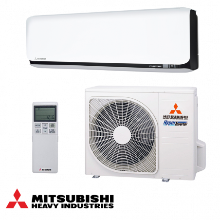 Κλιματιστικό με inverter Mitsubishi Heavy Industries SRK25ZSX-WFB + SRC25ZSX-W, 9000 BTU, 20 τ.μ., Wi-Fi, R-32, Λευκό/Μαύρο