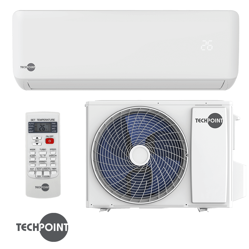 Κλιματιστικό με inverter TechPoint TCP H24 MAXCOOL, 24000 BTU, 47 μ², A++, R-32, Λευκό