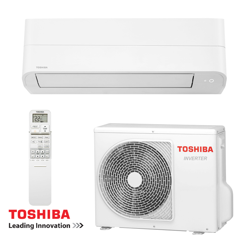 Κλιματιστικό με inverter Toshiba Essento RAS-B18B2KV2G-E + RAS-18B2AVG-E2, 18.000 BTU, 35 μ², R-32, A++, Λευκό
