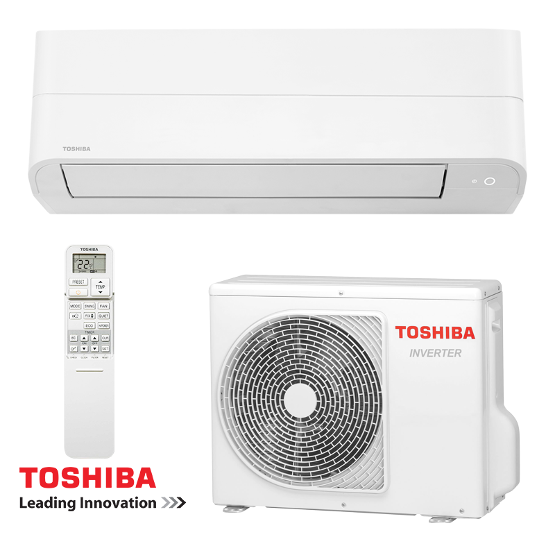 Κλιματιστικό με inverter Toshiba Essento RAS-B24B2KV2G-E + RAS-24B2AVG-E2, 24.000 BTU, 45 τ.μ., R-32, A++, Λευκό