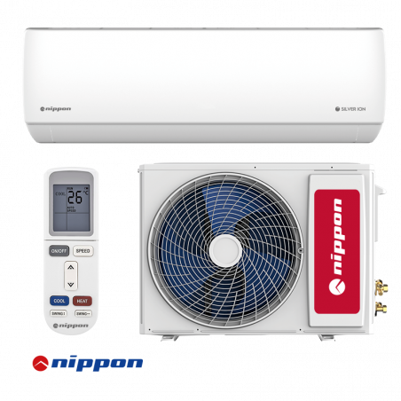 Κλιματιστικό με inverter Nippon KFR 24DC SILVER ION 3, 24.000 BTU, 44 μ², A++ / A+, R-32, Λευκό