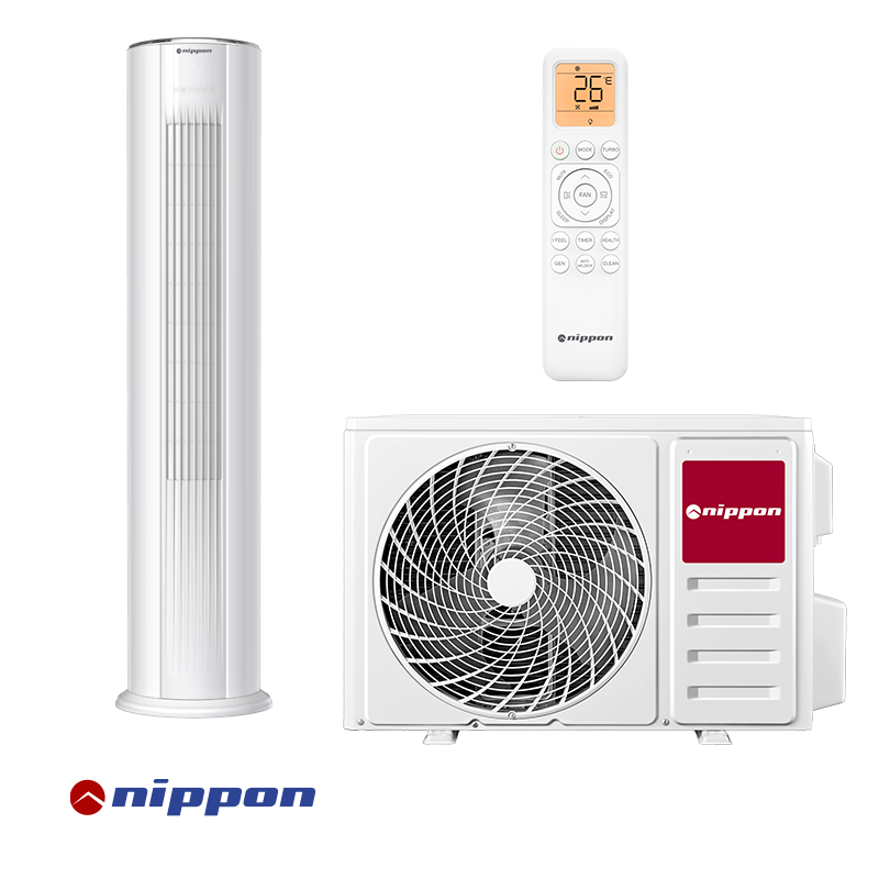 Κλιματιστικό τύπου κολώνα Nippon NPC-24MCFL, 24.000 BTU, 45 μ², Α++/Α+, R-32, Λευκό