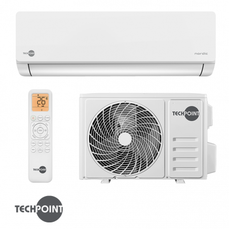Κλιματιστικό με inverter TechPoint NPT 18 X-PRO NORDIC, 18.000 BTU, 33 μ², Α++, Wi-Fi, R-32, Golden Fin, Λευκό