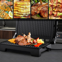 Τοστιέρα σάντουιτς - πρέσα Royalty Line RL-PM1000, 1000W, Αντικολλητικά πιάτα, Μαύρο