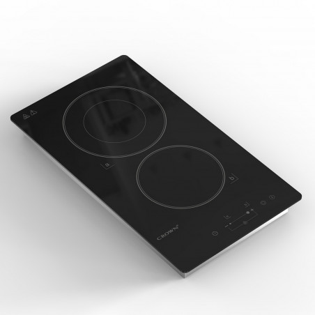 Εντοιχιζόμενη κεραμική εστία Crown VCP 32D, 3000W, Χρονοδιακόπτης, Αριθμός Εστιών 2, Χειριστήριο αφής, Μαύρο χρώμα