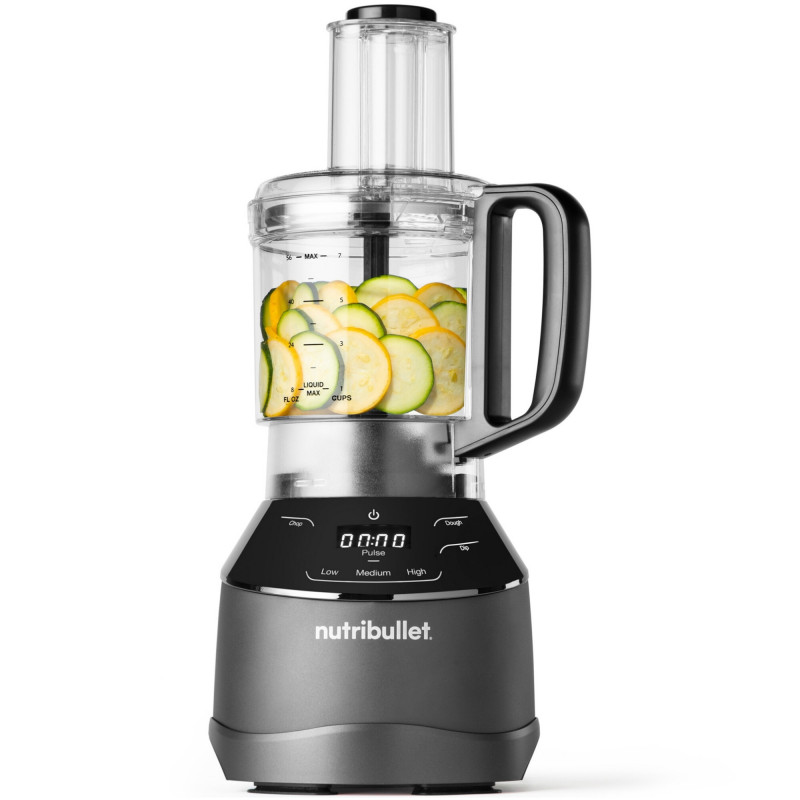 Μπλέντερ 3 σε 1 Nutribullet Triple Prep System NBF580B, 1500 W, 1,8 λίτρα, 8 προγράμματα, 3 ταχύτητες, 8 προγράμματα, Αναγνώριση εξαρτημάτων, Οθόνη αφής, Μαύρο/γκρι