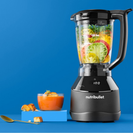 Μπλέντερ 3 σε 1 Nutribullet Triple Prep System NBF580B, 1500 W, 1,8 λίτρα, 8 προγράμματα, 3 ταχύτητες, 8 προγράμματα, Αναγνώριση εξαρτημάτων, Οθόνη αφής, Μαύρο/γκρι
