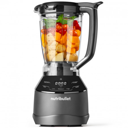 Μπλέντερ 3 σε 1 Nutribullet Triple Prep System NBF580B, 1500 W, 1,8 λίτρα, 8 προγράμματα, 3 ταχύτητες, 8 προγράμματα, Αναγνώριση εξαρτημάτων, Οθόνη αφής, Μαύρο/γκρι