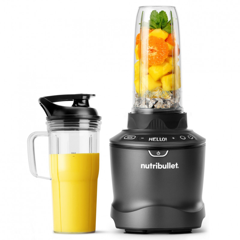 Μπλέντερ Nutribullet Smart Sense 1500 Combo NBF550DG, 1500 W, 1,8 λίτρα, 5 ταχύτητες, Έξυπνη προσαρμογή ταχύτητας, Χωρίς BPA, Μαύρο/γκρι