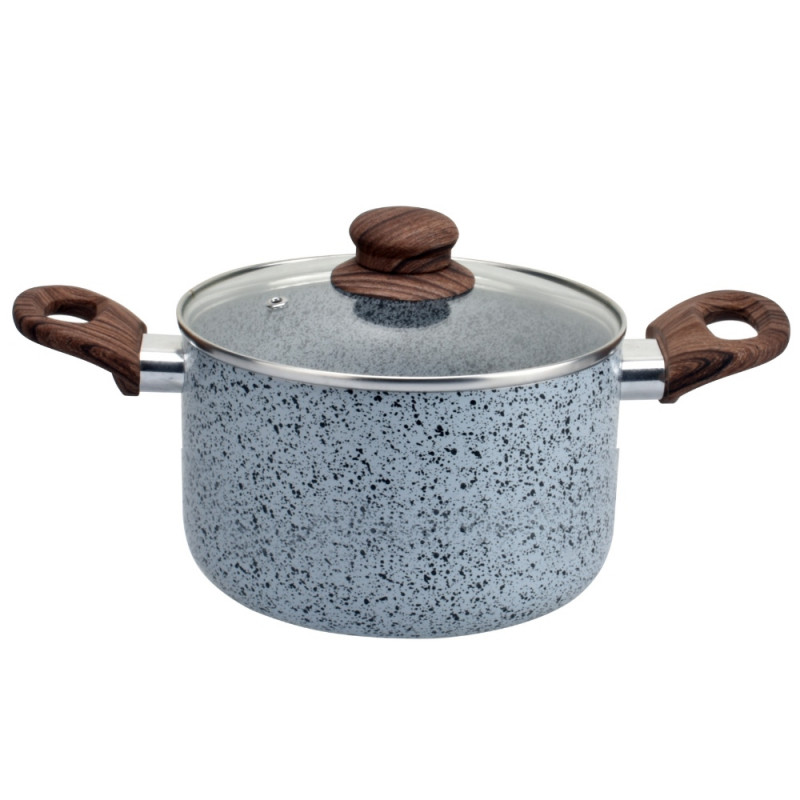 Κατσαρόλα Oliver Voltz Siena OV51318J20D, 20 cm, 3,1L, Βαθύ, μαρμάρινη επίστρωση, Επαγωγή, Χωρίς PFOA, Ανοιχτό γκρι