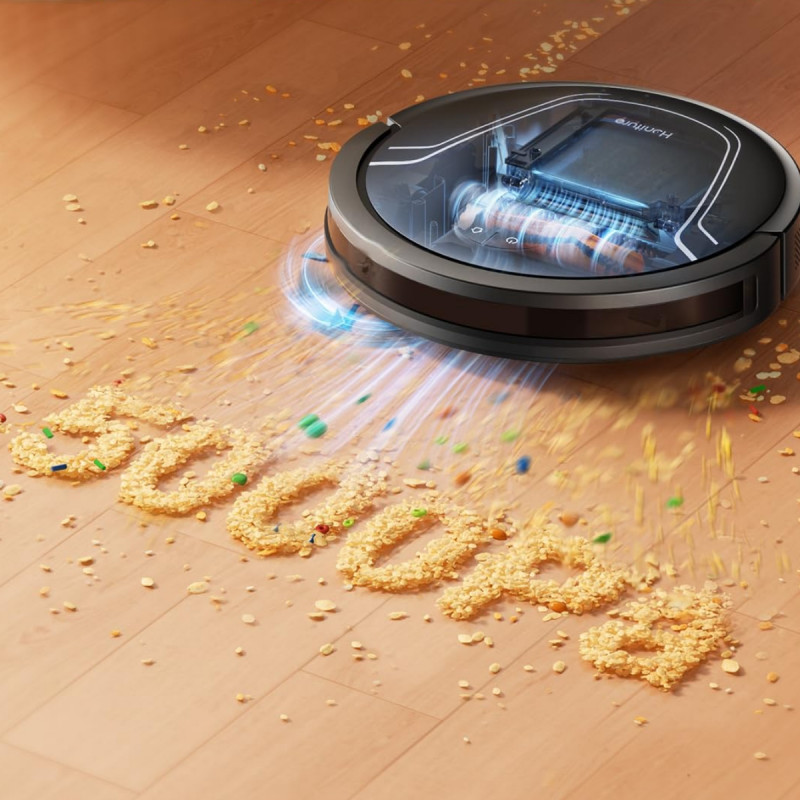 Ρομποτική σκούπα Honiture V8 Pro CRV549, 5000 Pa, 290 ml, 180 λεπτά, Στεγνό/υγρό, 3 ταχύτητες, Αυτόματες λειτουργίες, Ζώνες, Φωνητικός έλεγχος, Honysmart, Μαύρο