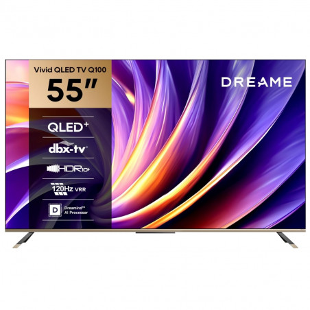 Τηλεόραση Dreame Vivid 55Q100, 55", 139 εκ., 3840x2160, 4K Ultra HD, QLED, 120 Hz, Dreamind™ AI, SMART, Μαύρη