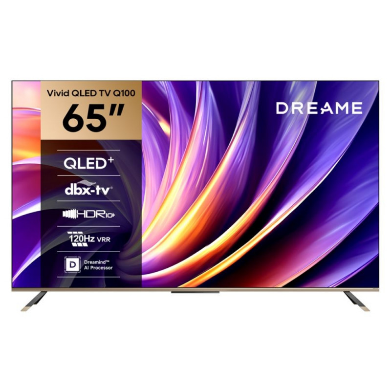 Τηλεόραση Dreame Vivid 65Q100, 65", 164 εκ., 3840x2160, 4K Ultra HD, QLED, 120 Hz, Dreamind™ AI, SMART, Μαύρη