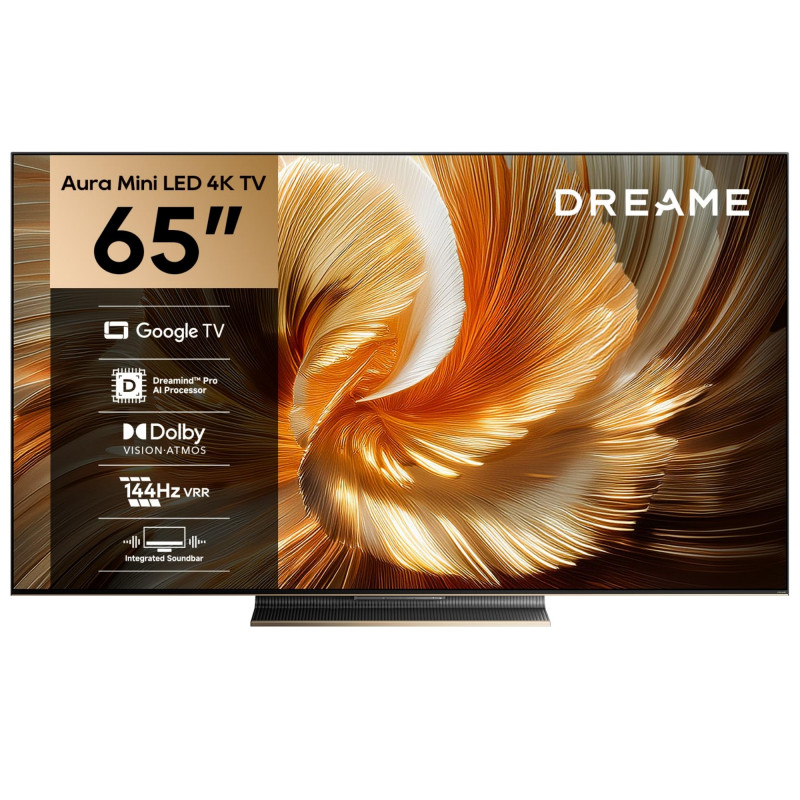 Τηλεόραση Dreame Aura Mini LED 65S100, 65", 164 εκ., 3840×2160, 4K Ultra HD, QLED, 144 Hz, Dreamind™ Pro AI, SMART, Μαύρο