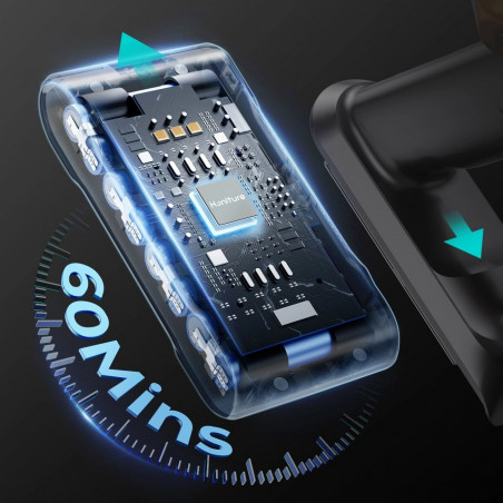 Κάθετη ηλεκτρική σκούπα Honiture X7 CJD239, 550 W, 45 kPa, 1,5 λίτρα, 60 λεπτά, 3 λειτουργίες, ρυθμιζόμενο ύψος, HEPA, οθόνη αφής, βούρτσα LED, νικέλιο/κίτρινο