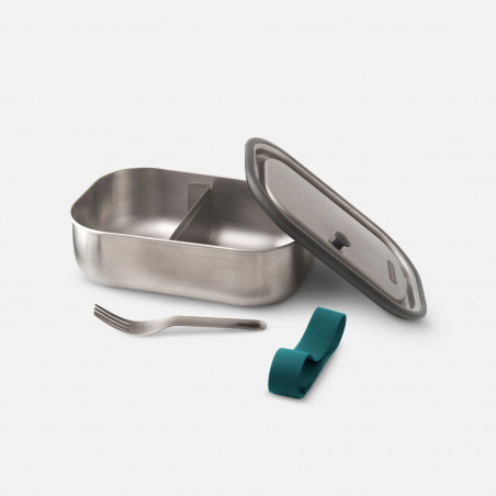 Δοχείο φαγητού Black+Blum BAM-SS-L005, 1 λίτρο, Ορθογώνιο, Κατάλληλο για φούρνο, Χωρίς BPA, Ανοξείδωτο ατσάλι, Μπλε