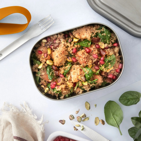 Δοχείο φαγητού Black+Blum BAM-SS-L010, 1 λίτρο, Ορθογώνιο, Κατάλληλο για φούρνο, Χωρίς BPA, Ανοξείδωτο ατσάλι, Πράσινο