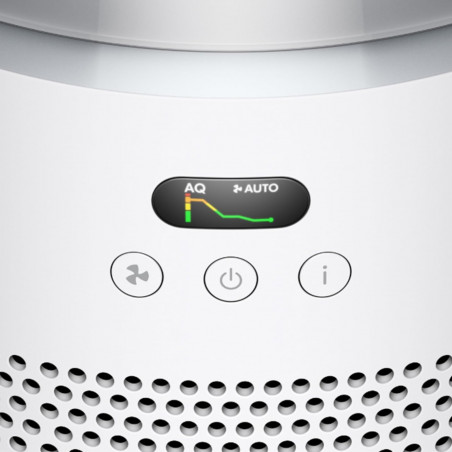 Καθαριστής αέρα Dyson HJ10 HushJet™ Purifier Compact Λευκό/Γκρι 491355-01, 18 τ.μ., 10 ταχύτητες, Hyperdymium™, HEPA, Φωνητικές εντολές, Ταλάντωση, Λευκό/Γκρι