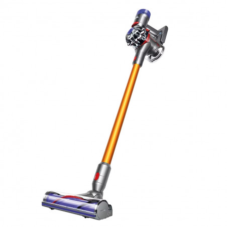 Κάθετη ηλεκτρική σκούπα Dyson V8 Absolute SV25 476547-01, 115AW, 0,54 λίτρα, 3 λειτουργίες, Χωρίς απώλεια ισχύος, Υγιεινή εκκένωση, Πλήρως κλειστό σύστημα φιλτραρίσματος, Ασημί/Πορτοκαλί