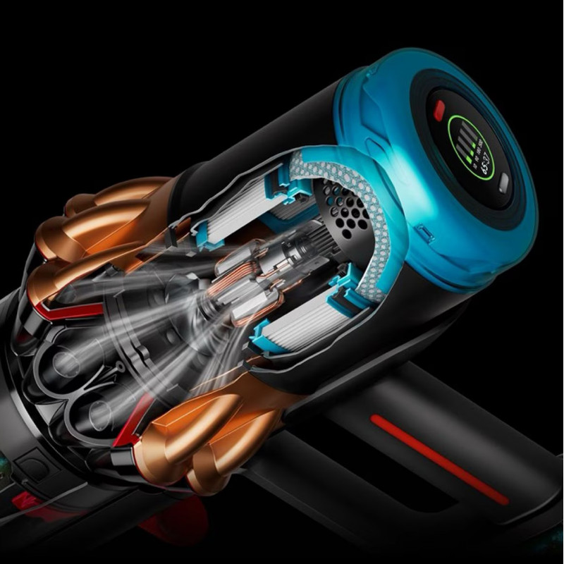 Κάθετη ηλεκτρική σκούπα Dyson V16 Piston Animal 495948-01, 315AW, 900W, 1,3 λίτρα, 70 λεπτά, CleanCompaktor, Hyperdymium, MyDyson, HEPA, LCD, Μαύρο/χαλκό