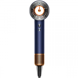 Πιστολάκι μαλλιών Dyson Supersonic Nural HD16 Prussian Blue/Rich Copper Straight+Wavy 122612-01, 1600 W, 3 ταχύτητες, 4 θερμοκρασίες, αρνητικά ιόντα, 5 εξαρτήματα, προστασία του τριχωτού της κεφαλής, Μπλε/χαλκός