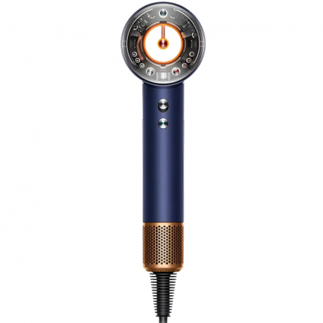 Πιστολάκι μαλλιών Dyson Supersonic Nural HD16 Prussian Blue/Rich Copper Straight+Wavy 122612-01, 1600 W, 3 ταχύτητες, 4 θερμοκρασίες, αρνητικά ιόντα, 5 εξαρτήματα, προστασία του τριχωτού της κεφαλής, Μπλε/χαλκός