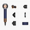 Πιστολάκι μαλλιών Dyson Supersonic Nural HD16 Prussian Blue/Rich Copper Straight+Wavy 122612-01, 1600 W, 3 ταχύτητες, 4 θερμοκρασίες, αρνητικά ιόντα, 5 εξαρτήματα, προστασία του τριχωτού της κεφαλής, Μπλε/χαλκός