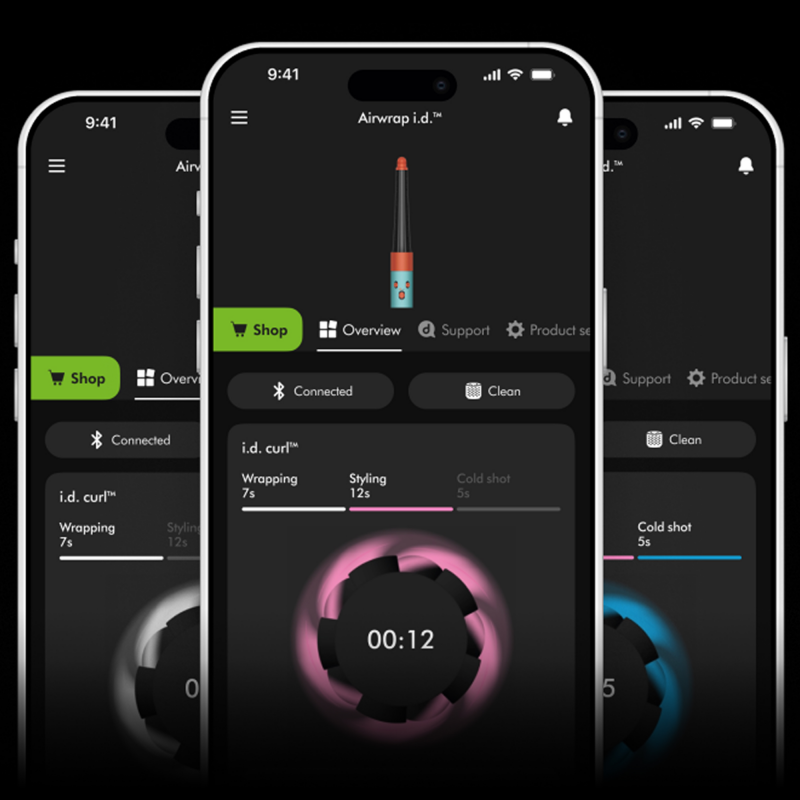 Σίδερο μαλλιών Dyson 596926-01 HS08 Airwrap i.d.™ T1/T2 RdVe/Gd Straight + Wavy, 1300 W, 13,5 l/s, Αυτόματη δημιουργία μπούκλων, Ιονισμός, 3 ταχύτητες, 3 θερμοκρασίες, Bluetooth, Κόκκινο βελούδο/χρυσό